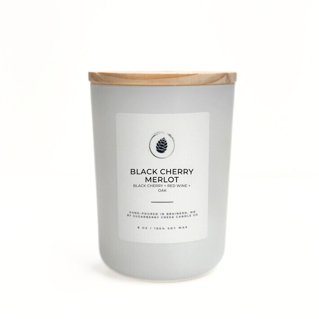 Black Cherry Merlot Soy Wax Candle