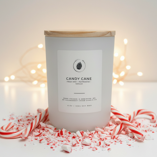 Candy Cane Soy Wax Candle