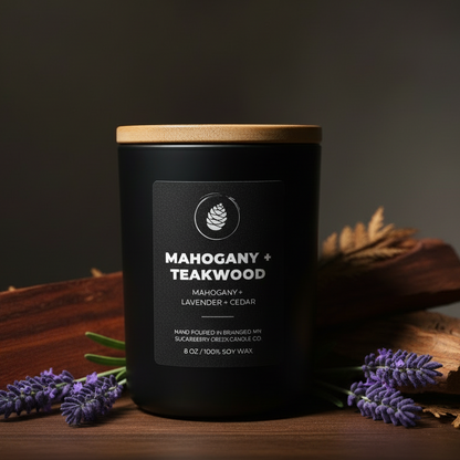 Mahogany + Teakwood Soy Wax Candle